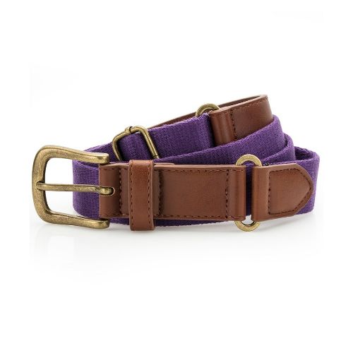 Asquith & Fox Faux Leather And Canvas Belt Purple